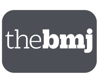 Black rounded square logo reading “thebmj” in white lowercase letters.