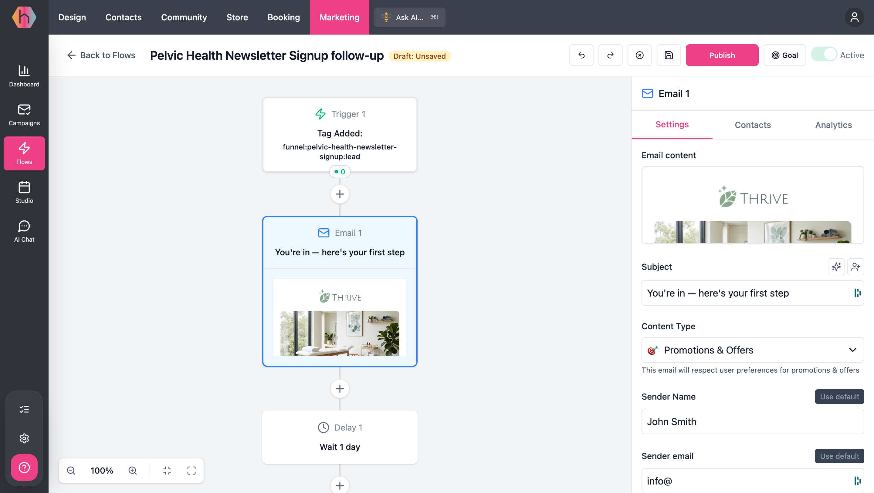 Hiveality automation flows continuing the follow-up after a captured call