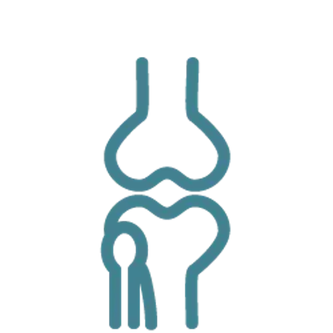 Neon-style outline icon of a person with a heart above and a stethoscope-like shape, symbolizing care or love