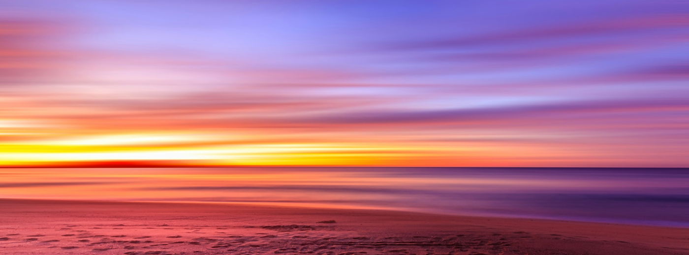 view of seashore sunset