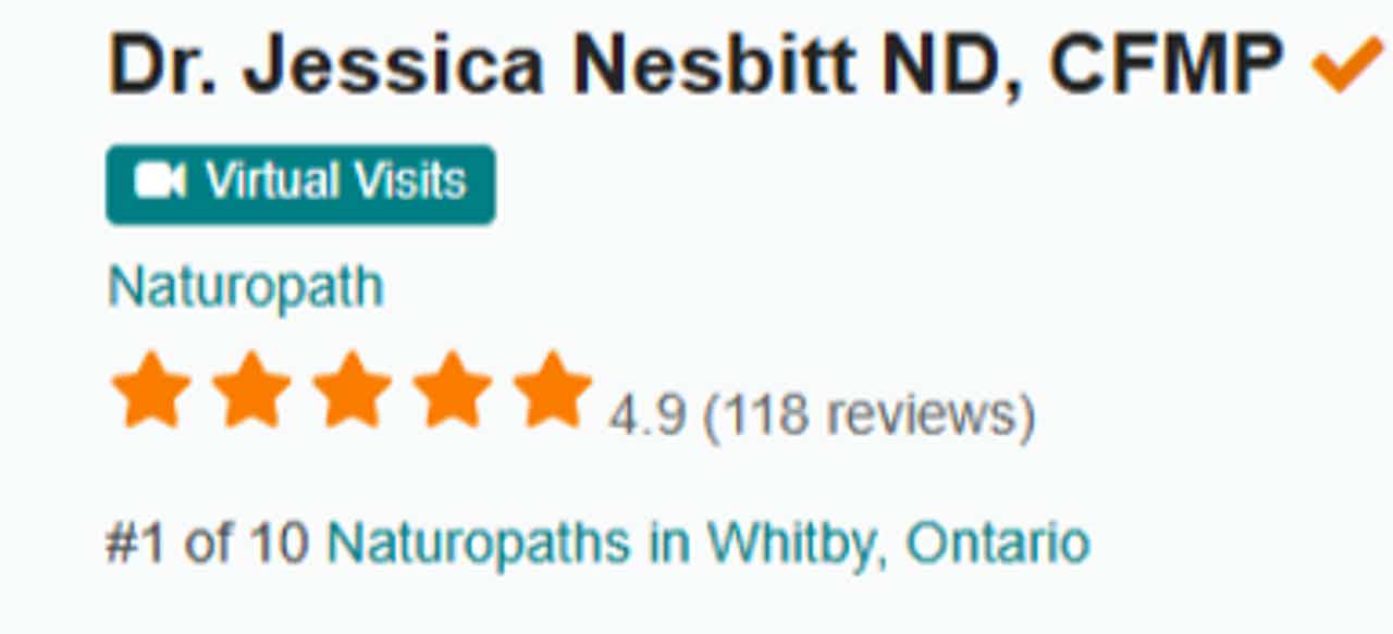 Naturopath listing for Dr. Jessica Nesbitt, ND, CFMP; 4.9/5 stars from 118 reviews; ranked #1 of 10 in Whitby, Ontario. Inclu
