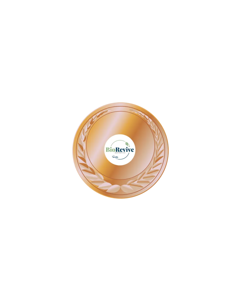 BioRevive bronze medal with laurel ring and centered logo.