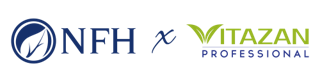 ONFH & XPTAZAN PROFESSIONAL logos in blue and green with a stylized emblem on a dark background