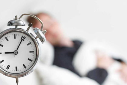 Restful bedroom setting representing healthy sleep and circadian rhythm