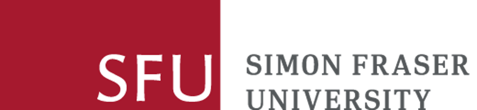 SFU logo: white “SFU” letters on red and black background with “SIMON FRASER UNIVERSITY” beneath