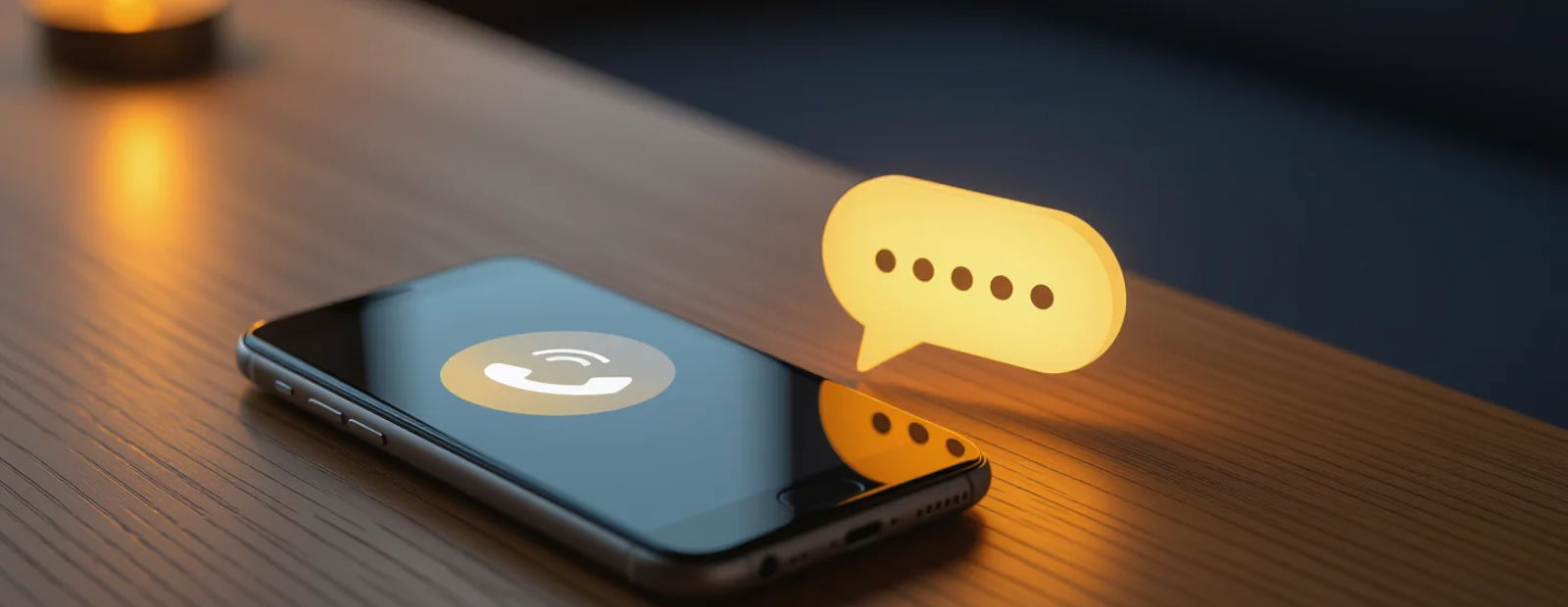 A smartphone with a missed call and an automatic text-back message