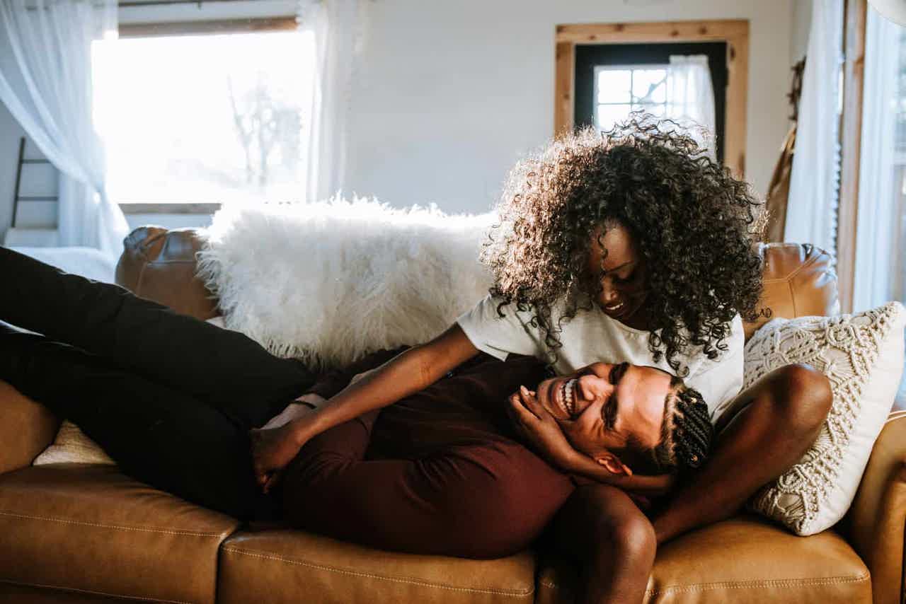 Happy couple embracing
