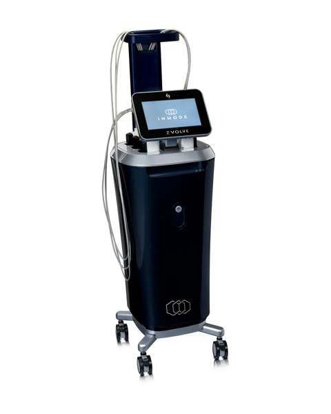 EvolveX radiofrequency + EMS body contouring device at BioRevive Calgary, used for non-invasive body contouring treatments