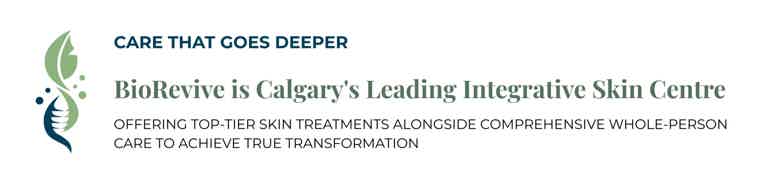 Logo and tagline for BioRevive, Calgary’s leading integrative skin centre offering advanced skin treatments and holistic care.