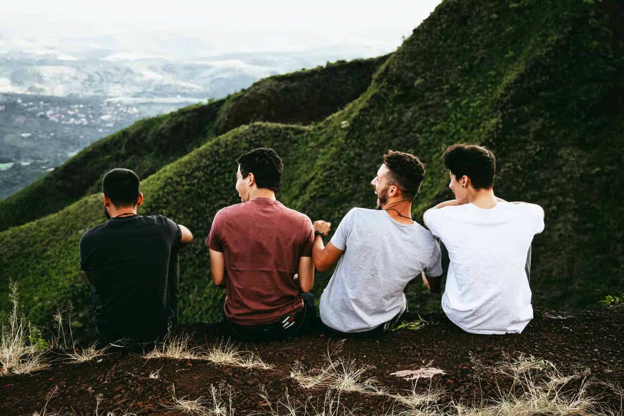 Man relaxing outdoors