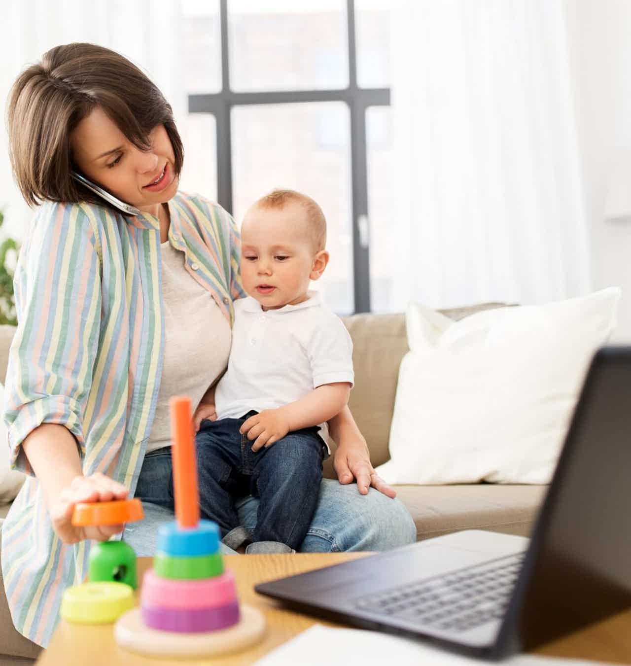 Busy mom portrait