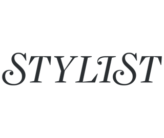 Black vintage-style word “STYLISH” with stylized tall letters and decorative serifs on white background