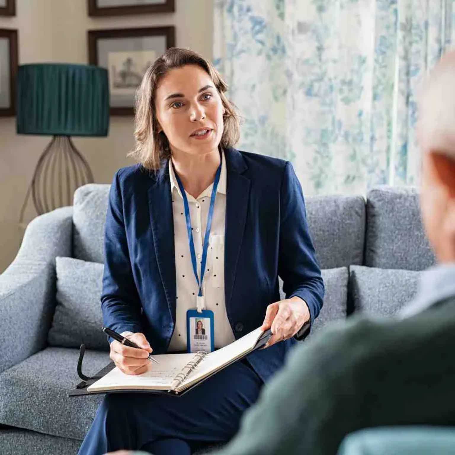 social working counceling client on couch