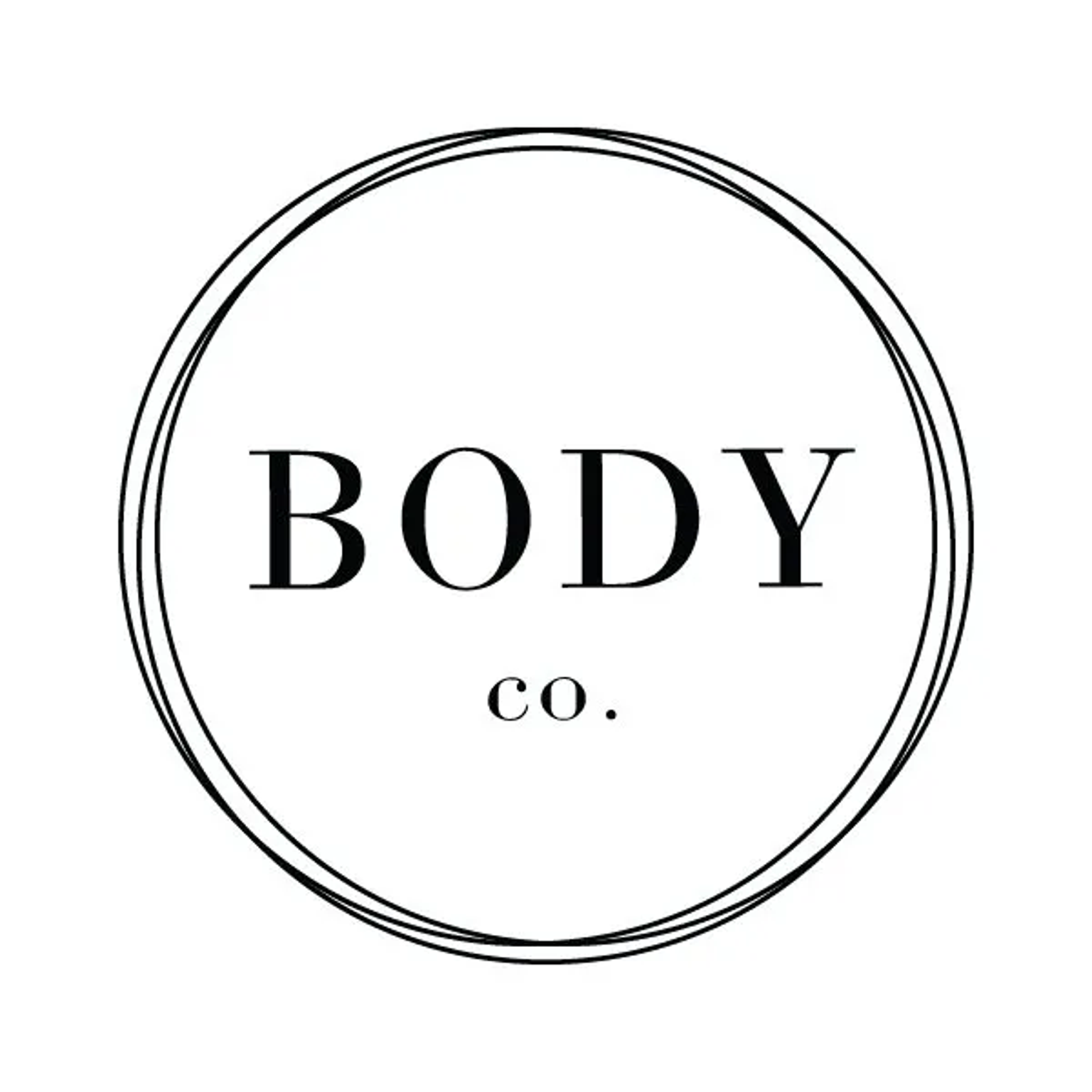 Black circular logo with “BODY” and “co.” in serif type.