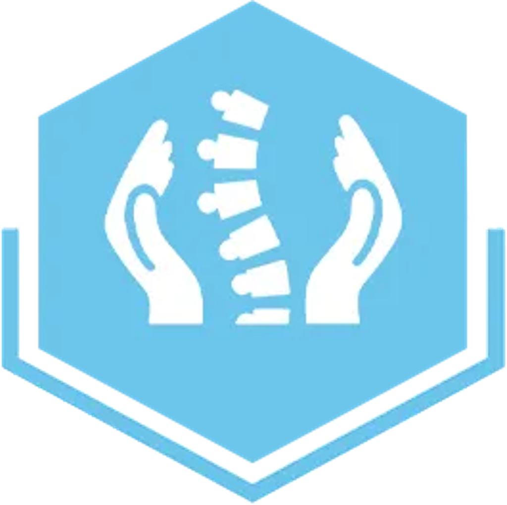 hands holding spine icon