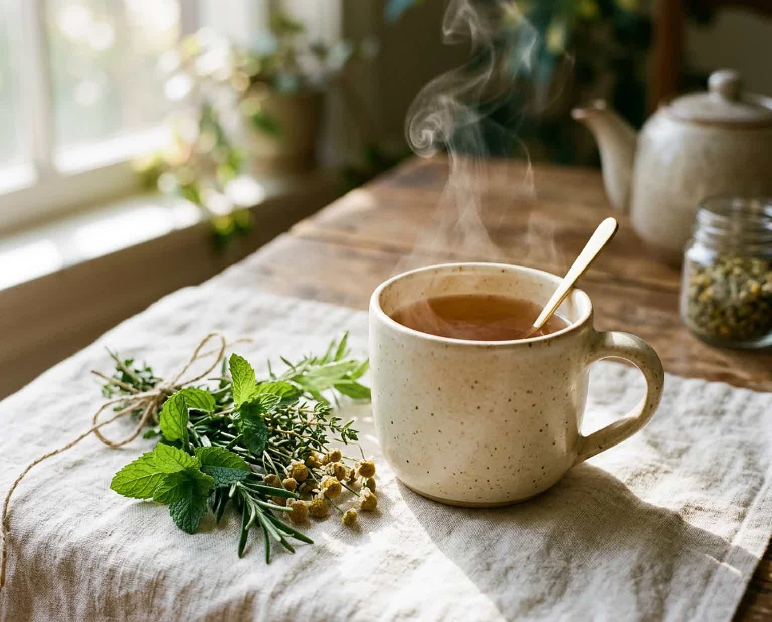 Serene holistic wellness scene