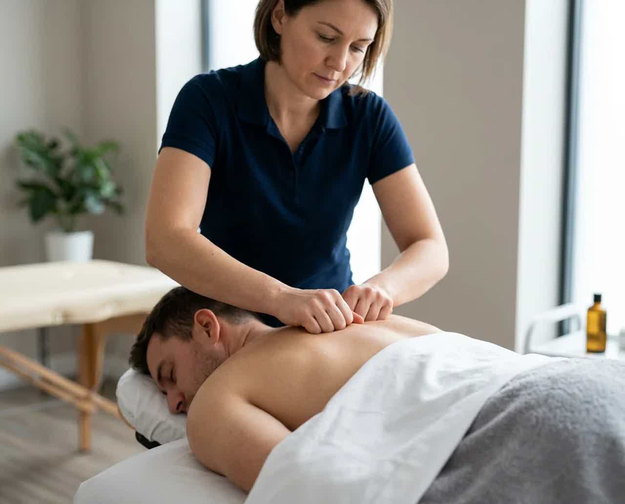 Clinical massage therapy session