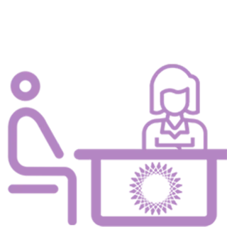 Purple icon of a checklist on a clipboard with a person silhouette and a pencil, representing task management or personal organization.